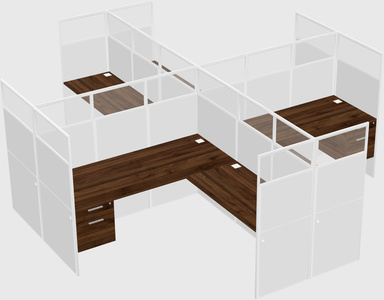 Shared l-shaped cubicles