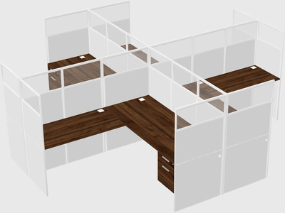 Shared l-shaped cubicles