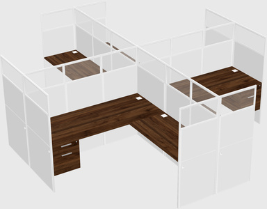 Shared l-shaped cubicles