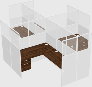 Shared l-shaped cubicles