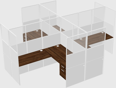 Shared l-shaped cubicles