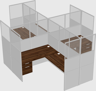 Shared l-shaped cubicles