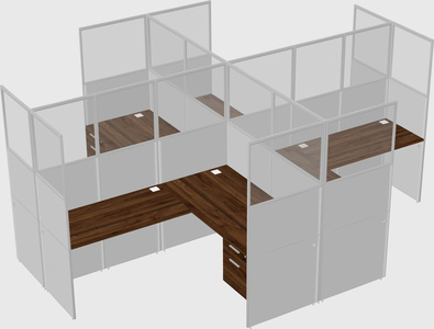 Shared l-shaped cubicles