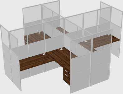 Shared l-shaped cubicles