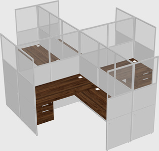 Shared l-shaped cubicles