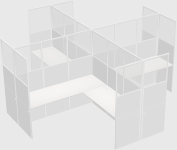 Shared l-shaped cubicles