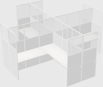 Shared l-shaped cubicles