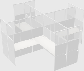 Shared l-shaped cubicles