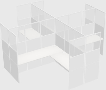 Shared l-shaped cubicles