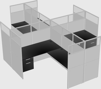 Shared l-shaped cubicles