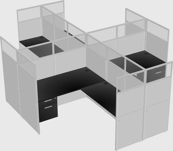 Shared l-shaped cubicles
