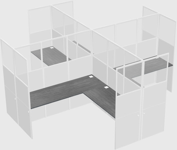 Shared l-shaped cubicles