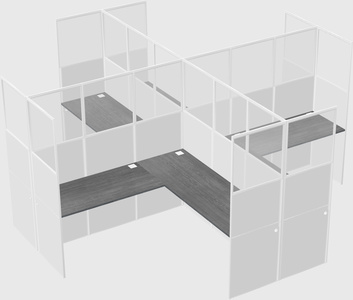 Shared l-shaped cubicles