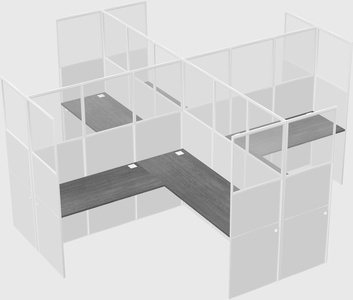 Shared l-shaped cubicles