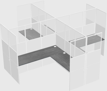 Shared l-shaped cubicles