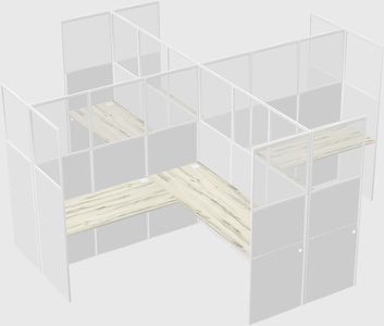 Shared l-shaped cubicles