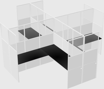 Shared l-shaped cubicles