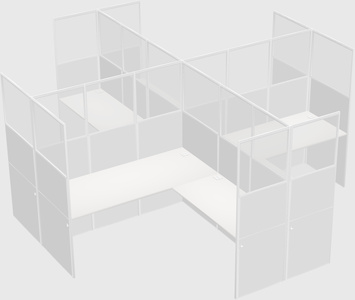 Shared l-shaped cubicles