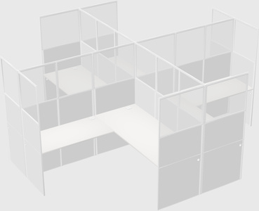 Shared l-shaped cubicles