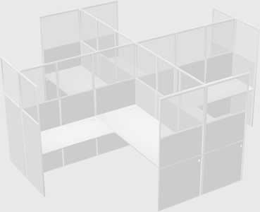 Shared l-shaped cubicles
