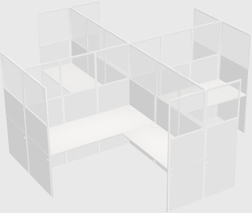 Shared l-shaped cubicles