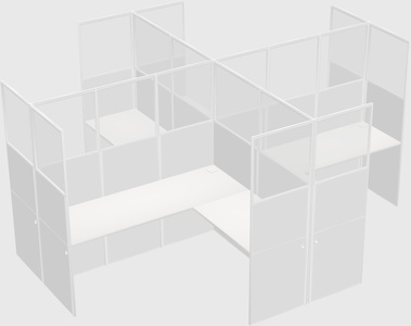 Shared l-shaped cubicles