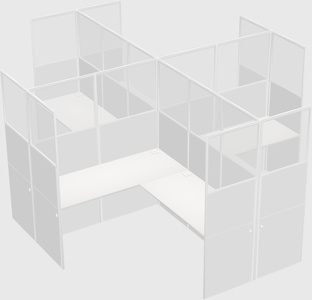 Shared l-shaped cubicles