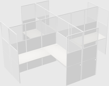 Shared l-shaped cubicles