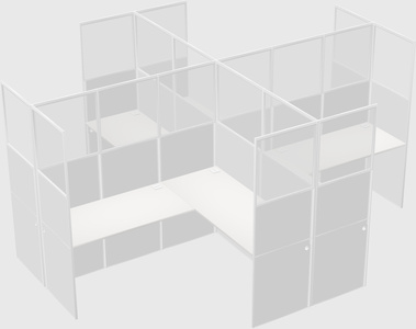 Shared l-shaped cubicles