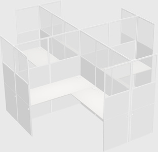 Shared l-shaped cubicles