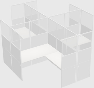 Shared l-shaped cubicles