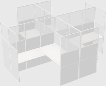 Shared l-shaped cubicles