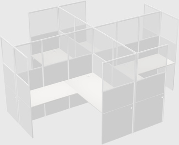 Shared l-shaped cubicles