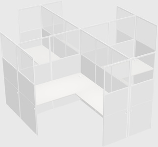 Shared l-shaped cubicles