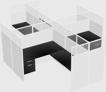 Shared l-shaped cubicles