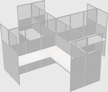 Shared l-shaped cubicles