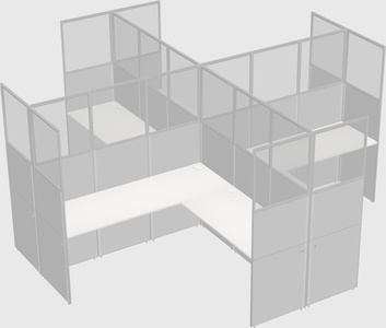 Shared l-shaped cubicles