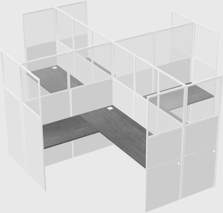 Shared l-shaped cubicles