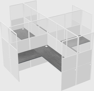 Shared l-shaped cubicles