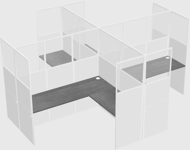 Shared l-shaped cubicles