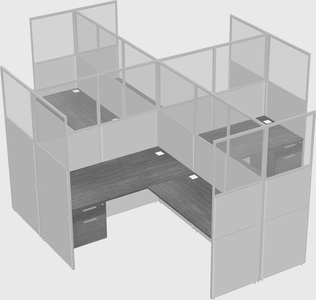 Shared l-shaped cubicles