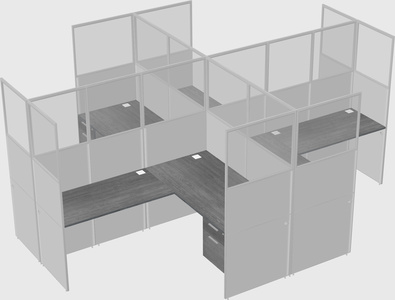 Shared l-shaped cubicles
