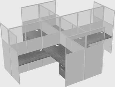 Shared l-shaped cubicles