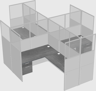Shared l-shaped cubicles