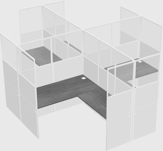 Shared l-shaped cubicles