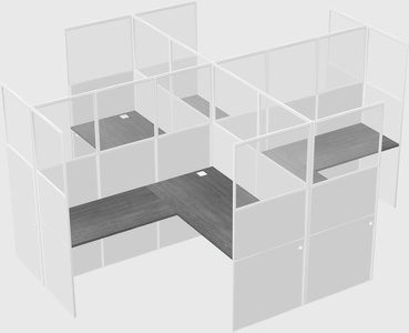 Shared l-shaped cubicles