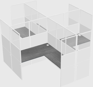 Shared l-shaped cubicles