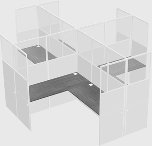 Shared l-shaped cubicles