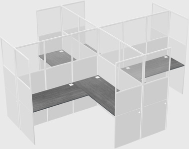Shared l-shaped cubicles