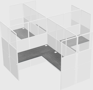 Shared l-shaped cubicles